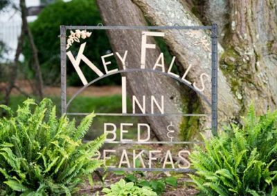 key falls inn sign in metal